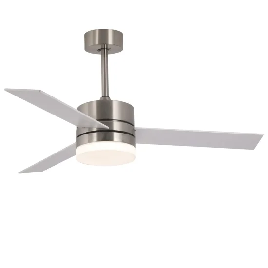Ventilateur de Plafond Avec Lumière Led 17W Dimmable Nickel New Lorenzo |briller