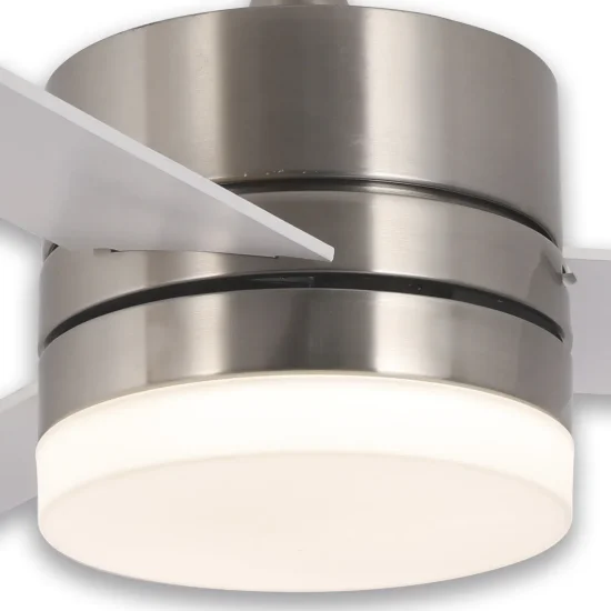 Ventilateur de Plafond Avec Lumière Led 17W Dimmable Nickel New Lorenzo |briller 2
