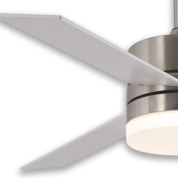 Ventilateur de Plafond Avec Lumière Led 17W Dimmable Nickel New Lorenzo |briller