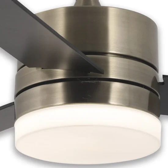Ventilateur de plafond avec éclairage LED 17 W à intensité variable, finition cuir, modèle New Lorenzo | Lúzete 2