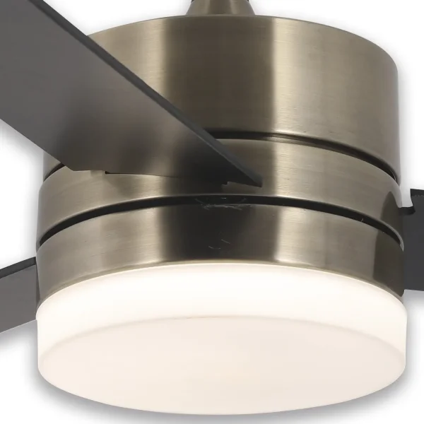 Ventilateur de plafond avec éclairage LED 17 W à intensité variable, finition cuir, modèle New Lorenzo | Lúzete