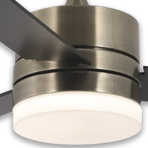Ventilateur de plafond avec éclairage LED 17 W à intensité variable, finition cuir, modèle New Lorenzo | Lúzete