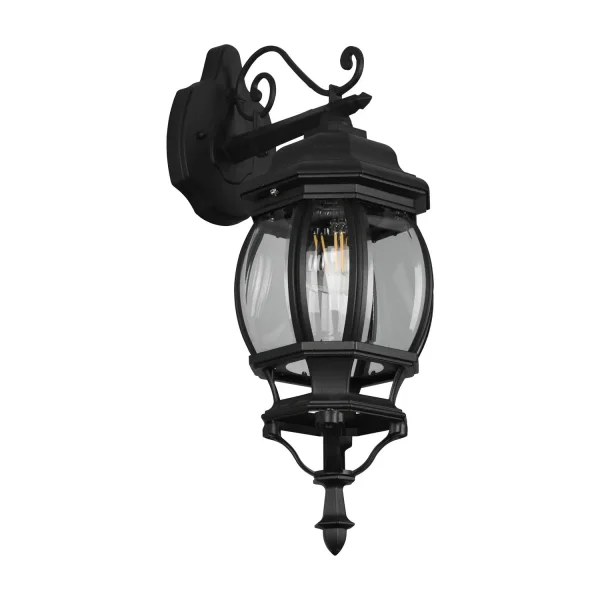 APPLIQUE EXTÉRIEUR DESCENDANT E27 IP44 NOIR ELOWEN