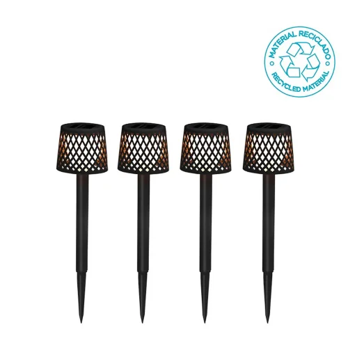 PACK DE 4 PICOTS SOLAIRES GRETITA NOIR IP44