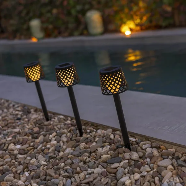 PACK DE 4 PICOTS SOLAIRES GRETITA NOIR IP44