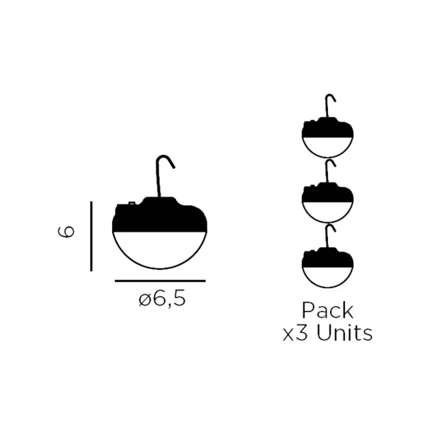 PACK DE 3 AMPOULES PORTABLES CHERRY MINI BATTERIE RECHARGEABLE