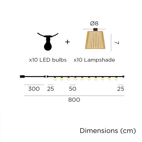 GUIRNALDE SOLAIRE + BATTERIE RECHARGEABLE IP44 YUTE OKINAWA