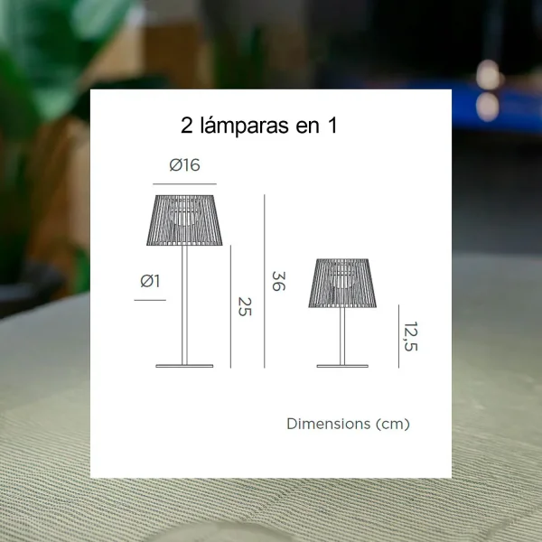 LAMPE DE TABLE SOLAIRE IP54 OKINAWA