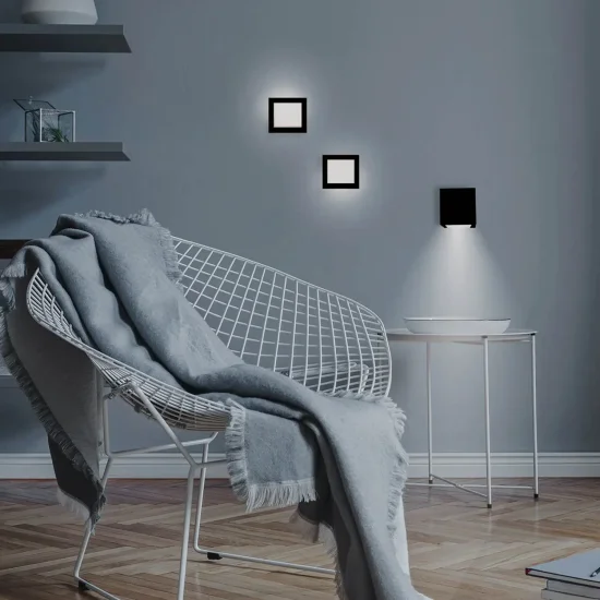 APPLIQUE MURAL SANS FILS IP20 NOIR BOX 8 2