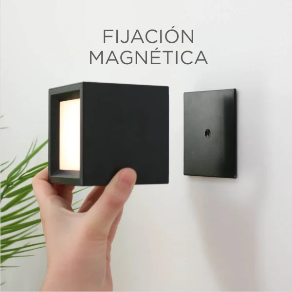 APPLIQUE MURAL SANS FILS IP20 NOIR BOX 8