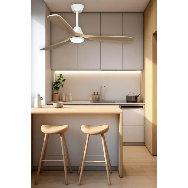 VENTILATEUR DE PLAFOND LED 18W RÉGLABLE 3 PALES MOTEUR DC JARETH