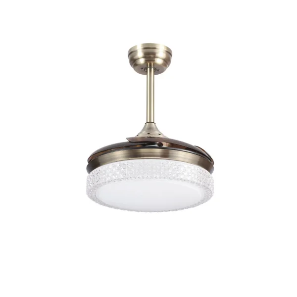 VENTILATEUR DE PLAFOND LED 28W RÉGLABLE 4 PALES PLIABLES MOTEUR DC LESTER