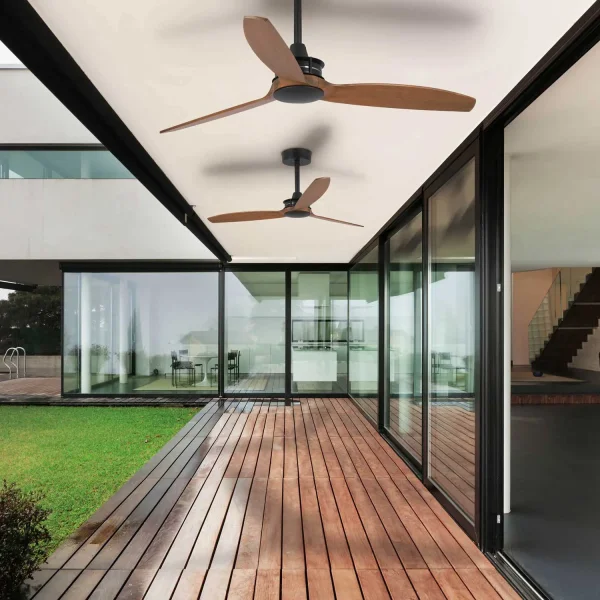 VENTILATEUR DE PLAFOND SANS LUMIÈRE 3 PALES BOIS MOTEUR DC WINSTON