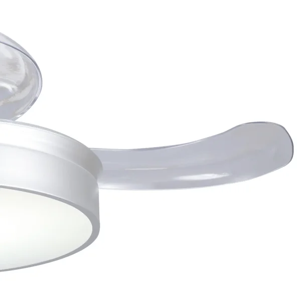 VENTILATEUR DE PLAFOND LED 24W RÉGLABLE ARGENT 4 PALES PLIABLES MOTEUR DC PALMA