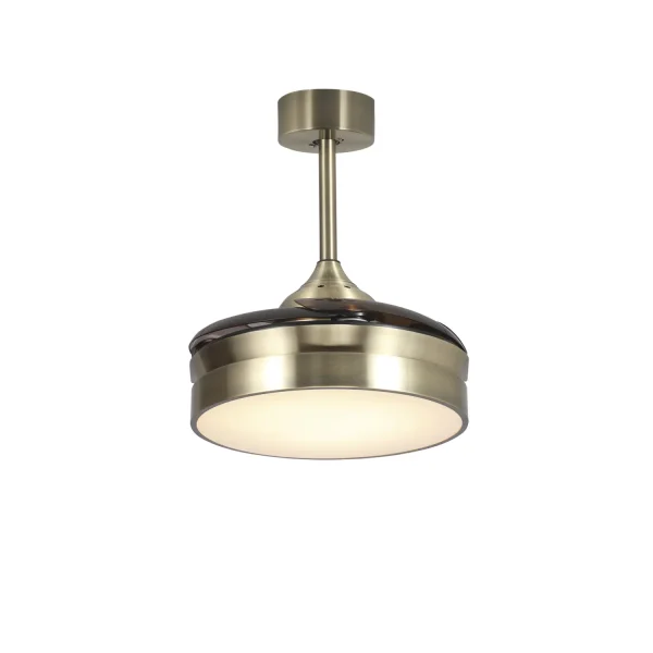 VENTILATEUR DE PLAFOND LED 24W RÉGLABLE CUIR 4 PALES PLIABLES MOTEUR DC PALMA