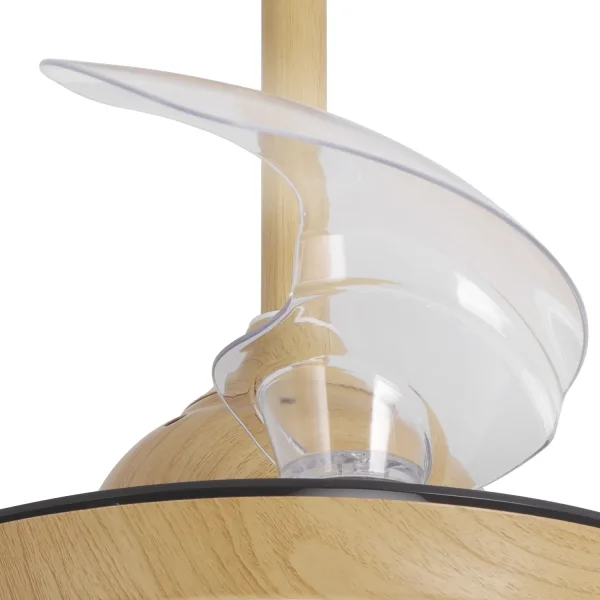 VENTILATEUR DE PLAFOND LED 24W RÉGLABLE BOIS 4 PALES PLIABLES GERALDTON