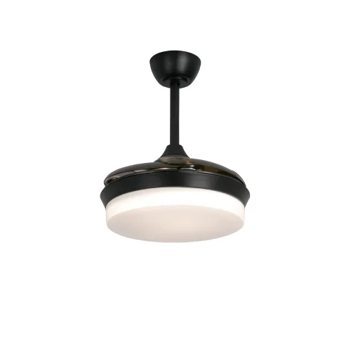 VENTILATEUR DE PLAFOND LED 24W RÉGLABLE NOIR 4 PALES PLIABLES GERALDTON
