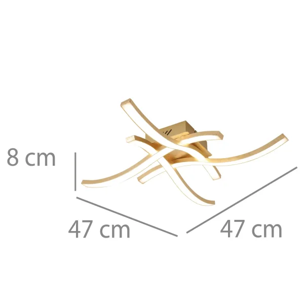 PLAFONNIER LED 22 W 4000K FEUILLE D'OR EVANDER PLAFONNIER LED 22 W 4000K FEUILLE D'OR EVANDER