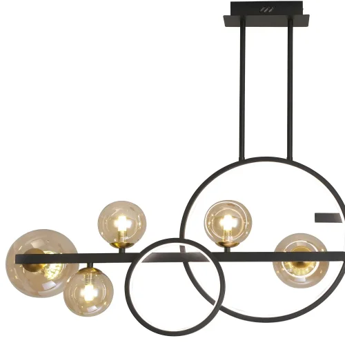 LUSTRE À 8 LUMIÈRES EN FER NOIR NICOLETTA