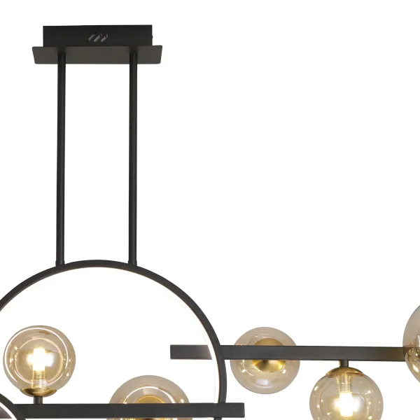 LUSTRE À 8 LUMIÈRES EN FER NOIR NICOLETTA