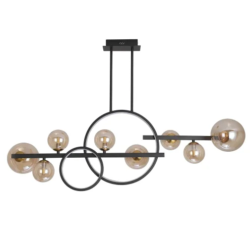 LUSTRE À 8 LUMIÈRES EN FER NOIR NICOLETTA