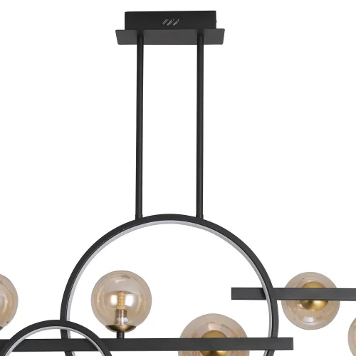 LUSTRE À 8 LUMIÈRES EN FER NOIR NICOLETTA