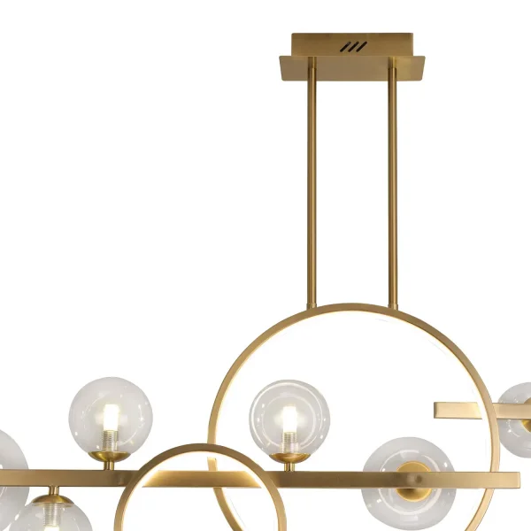 LUSTRE DE PLAFOND 8 LUMIÈRES FER OR NICOLETTA