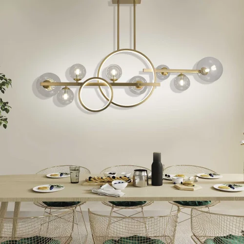 LUSTRE DE PLAFOND 8 LUMIÈRES FER OR NICOLETTA