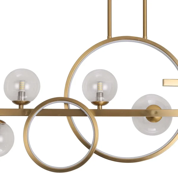 LUSTRE DE PLAFOND 8 LUMIÈRES FER OR NICOLETTA