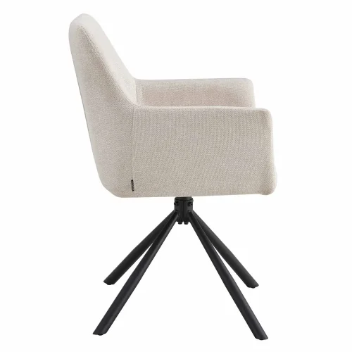 FAUTEUIL PIVOTANT TAPISSÉ SABLE FABRIZIO