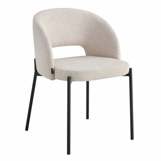CHAISE TAPISSÉE SABLE CLOTILDE 2