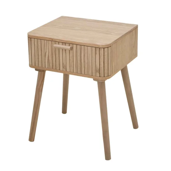 TABLE DE CHEVET 1 TIROIR RAYURES NATUREL ROYCE