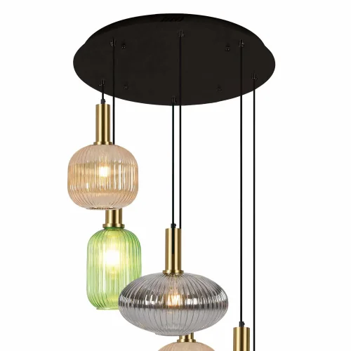 BASE RONDE 6 LUMIÈRES ACIER PEINT NOIR Ø 65CM