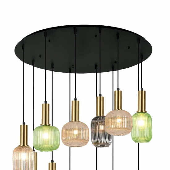 BASE RONDE 12 LUMIÈRES ACIER NOIR Ø 90CM 2