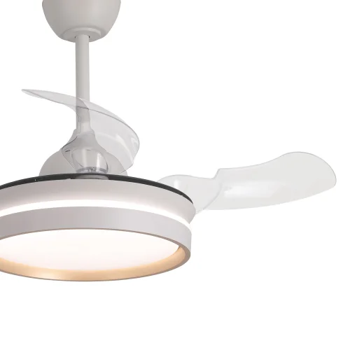 VENTILATEUR DE PLAFOND AVEC LUMIÈRE LED 24W RÉGLABLE MOTEUR DC BLANC CASCADE