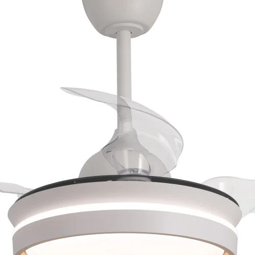 VENTILATEUR DE PLAFOND AVEC LUMIÈRE LED 24W RÉGLABLE MOTEUR DC BLANC CASCADE