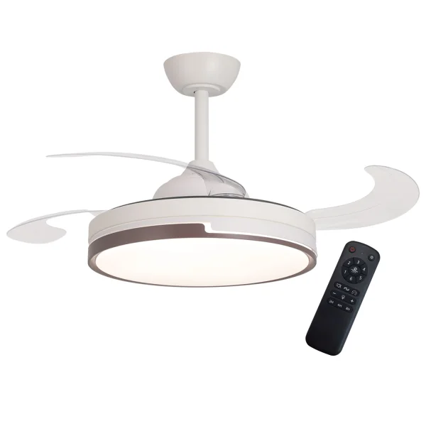 VENTILATEUR DE PLAFOND LED 38W RÉGLABLE AVEC 4 PALES PLIABLES SKYLER