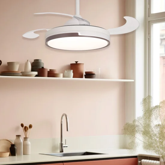 VENTILATEUR DE PLAFOND LED 38W RÉGLABLE AVEC 4 PALES PLIABLES SKYLER 2