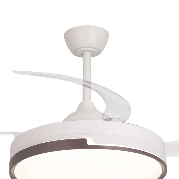 VENTILATEUR DE PLAFOND LED 48W RÉGLABLE 4 PALES PLIABLES SKYLER