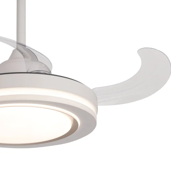 VENTILATEUR DE PLAFOND LED 38W RÉGLABLE 4 PALES PLIABLES HANOI