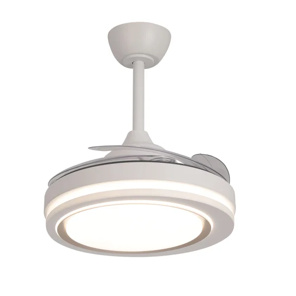 VENTILATEUR DE PLAFOND LED 38W RÉGLABLE 4 PALES PLIABLES HANOI