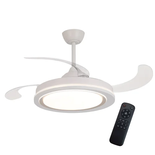 VENTILATEUR DE PLAFOND LED 48W RÉGLABLE 4 PALES PLIABLES HANOI