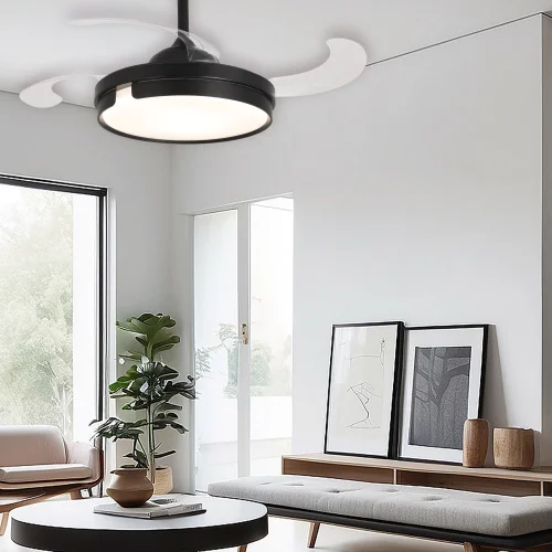 VENTILATEUR DE PLAFOND LED 38W RÉGLABLE 4 PALES PLIANTES NASHVILLE