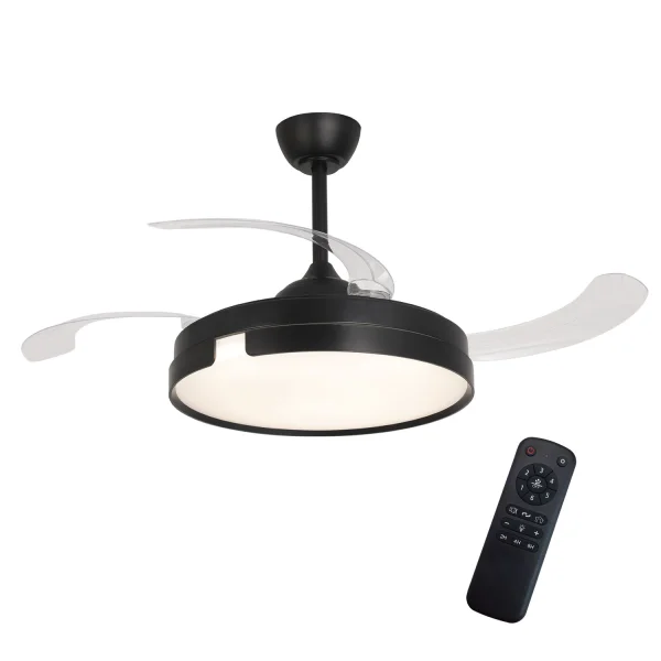 VENTILATEUR DE PLAFOND LED 48W RÉGLABLE 4 PALES PLIABLES NASHVILLE