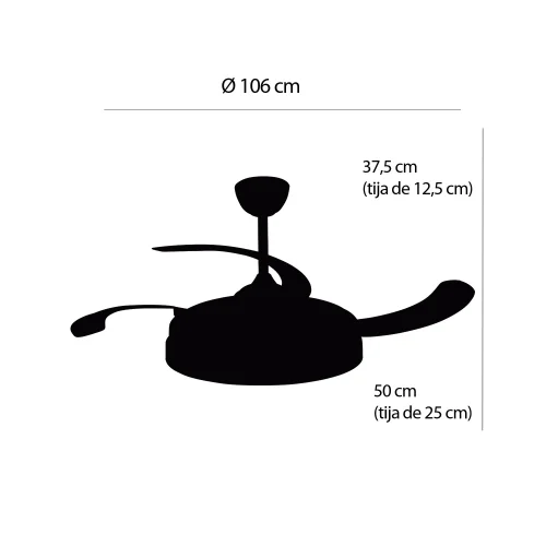 VENTILATEUR DE PLAFOND LED 48W RÉGLABLE 4 PALES PLIABLES NASHVILLE