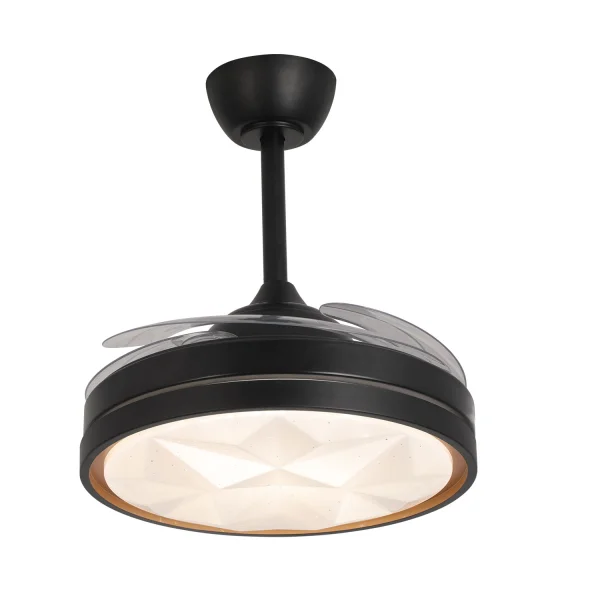 VENTILATEUR DE PLAFOND LED 38W RÉGLABLE 4 PALES PLIANTES WELLINGTON