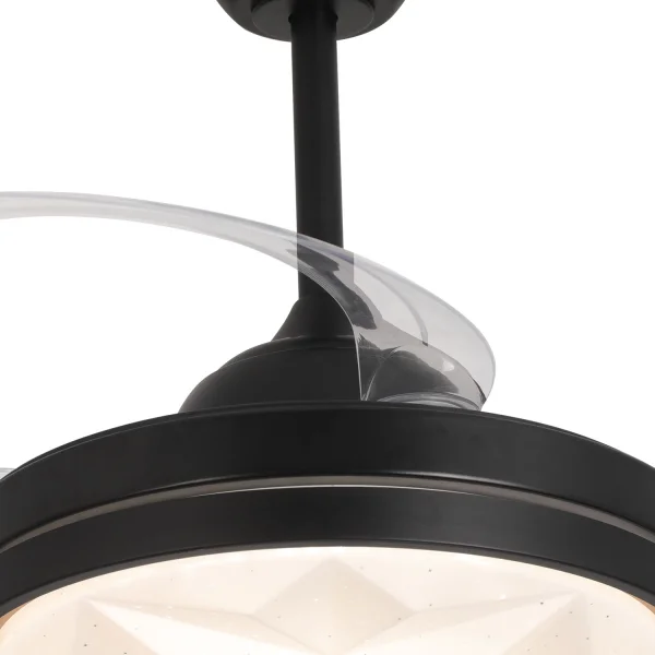 VENTILATEUR DE PLAFOND LED 38W RÉGLABLE 4 PALES PLIANTES WELLINGTON