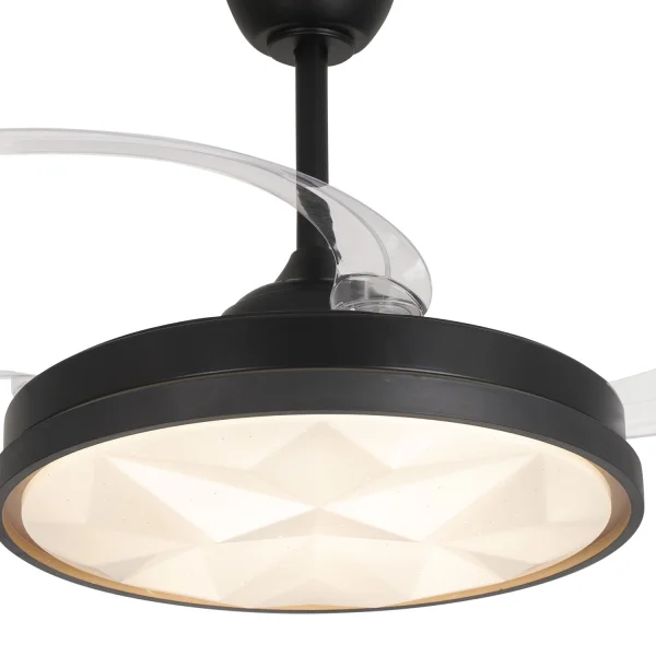 VENTILATEUR DE PLAFOND LED 48W RÉGLABLE 4 PALES PLIABLES WELLINGTON