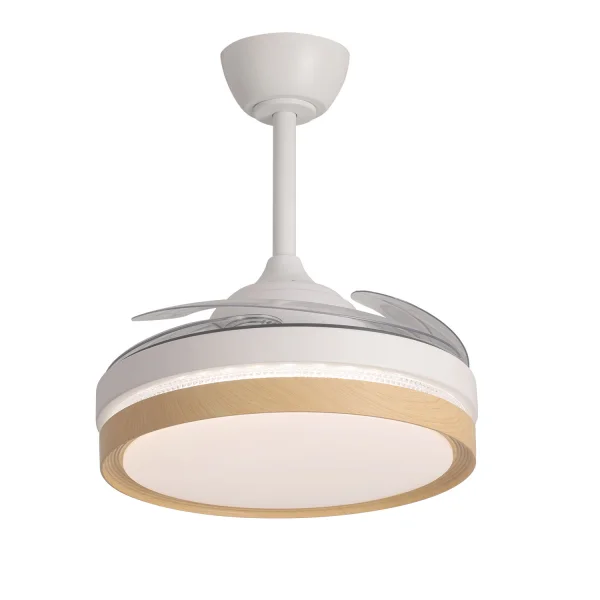 VENTILATEUR DE PLAFOND LED 38W RÉGLABLE 4 PALES PLIABLES TUCSON