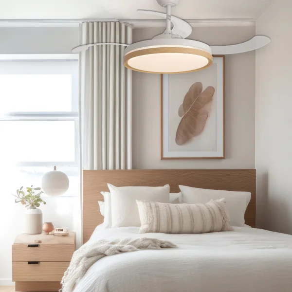 VENTILATEUR DE PLAFOND LED 48W RÉGLABLE 4 PALES PLIABLES TUCSON